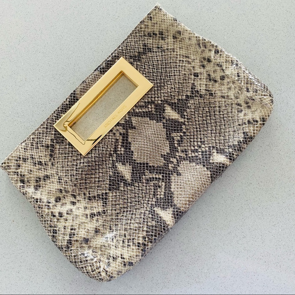 Michael Kors Berkeley Python Clutch - Picture 2 of 4